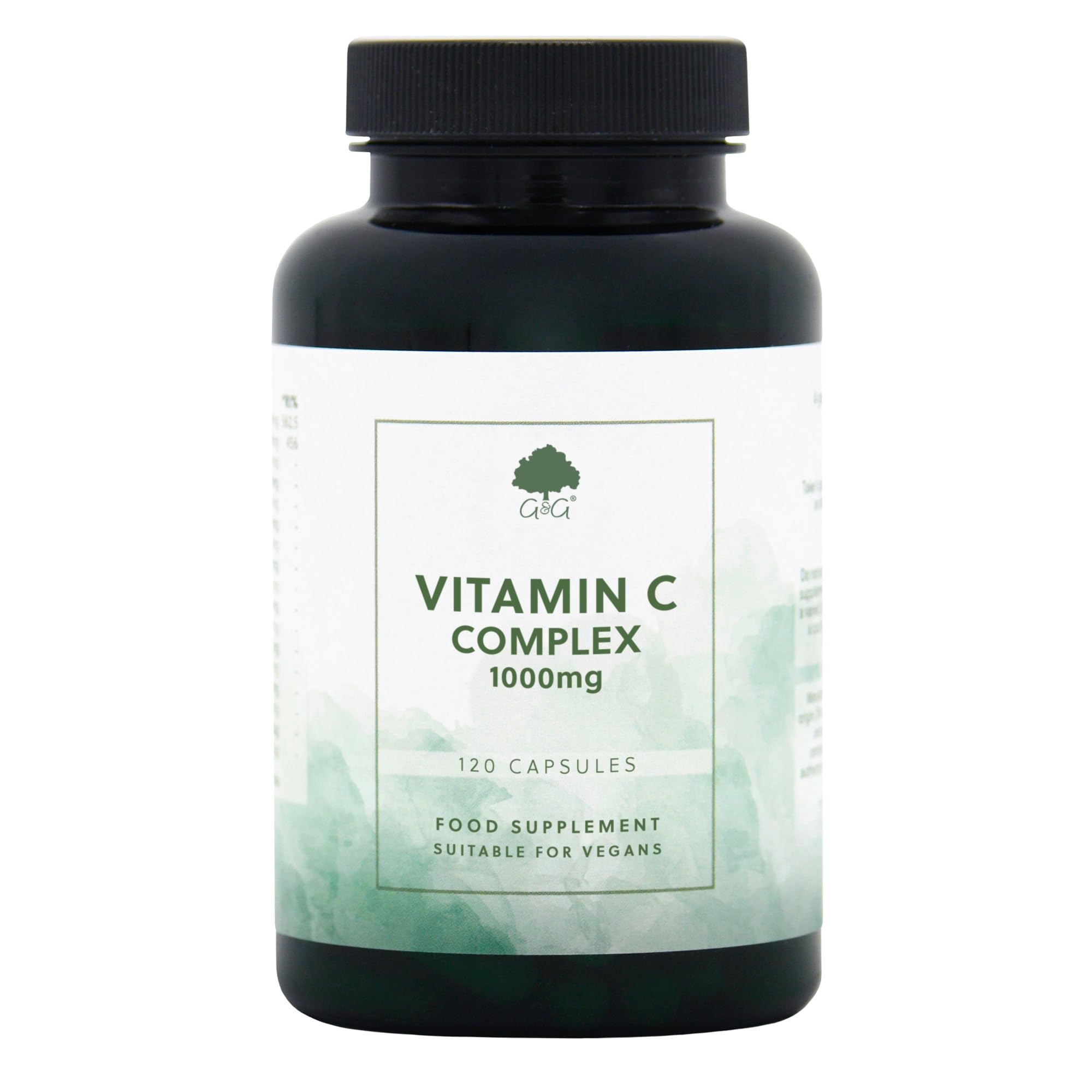High Strength Vitamin C Capsules 1000mg - 120 Vegan Capsules - with Rosehip and Acerola - Non-GMO, Made in the UK - G&G Vitamins