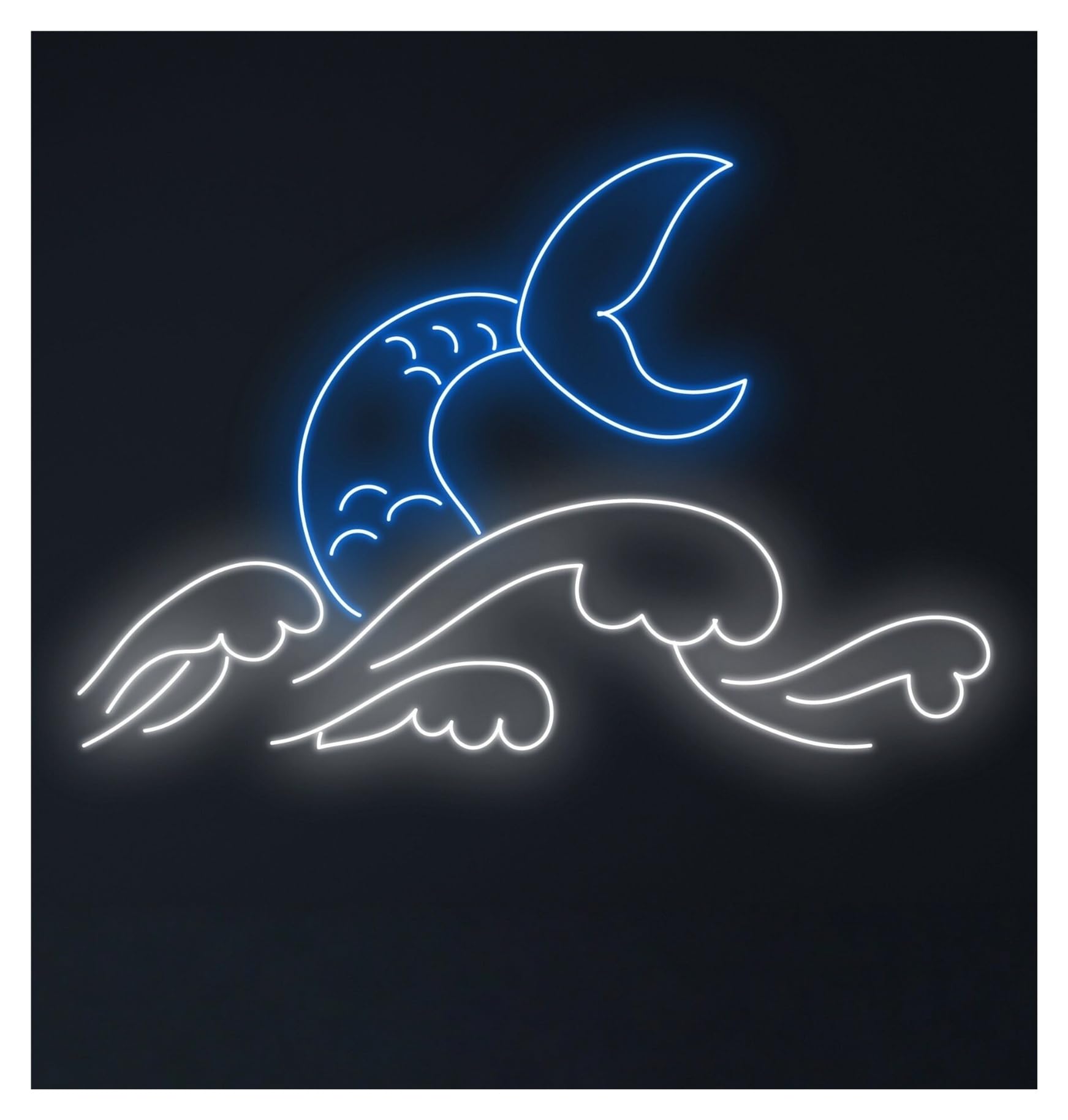 Luces de neón Letrero De Neón Con Diseño Cola Sirena, Decoración Pared Para Habitación Infantil, 60cm