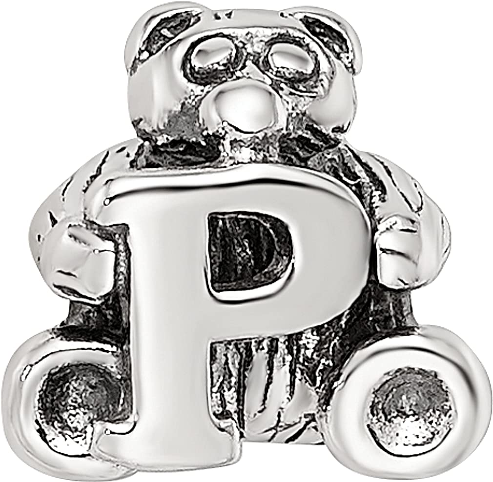 Srebro próby 925 zawieszka do bransoletki dzieci litera P koralik dla dzieci linia elegancka biżuteria dla kobiet prezenty dla niej
