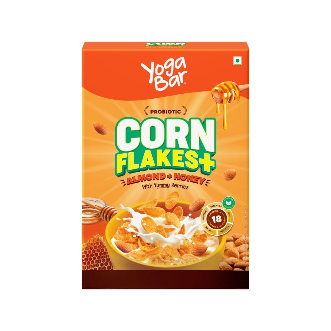 Yogabar Cornflakes Almond & Honey Healthy Crunchy Breakfast cereals with Probiotics 250g| Real Honey & Almond | Cholesterol Free | Corn Flakes, Breakfast Cereal (B0C5N1DQG3) Amazon Price History, Amazon Price Tracker