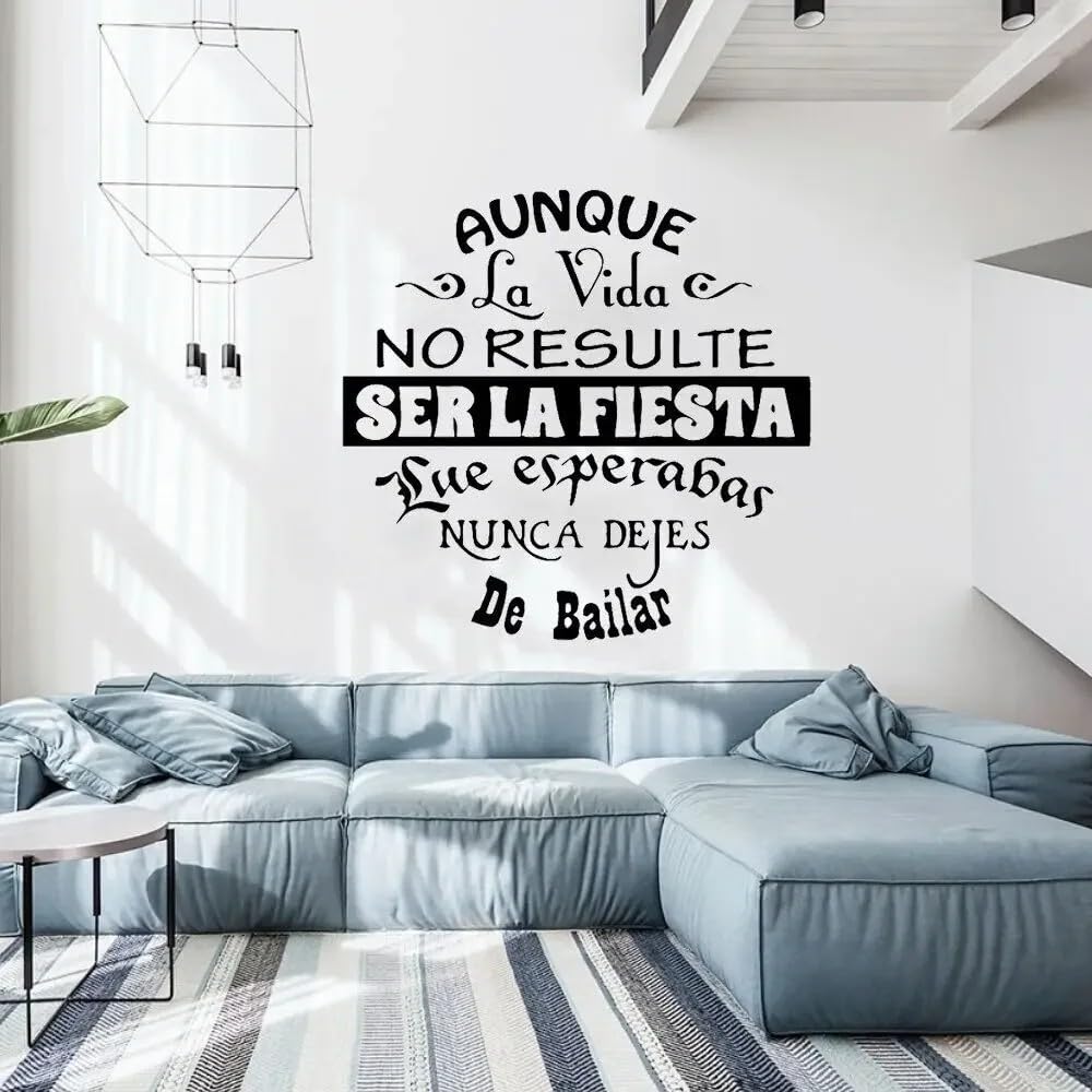 Spanish Phrase Wall Sticker Spain Living Room Decoration Quote Dance Party Home Decor Lifestyle Art Mural 42x43cm
