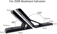 Vista 2 de 4 Set 45 Degree/135 Degree Angle 2020 Series Aluminum Extrusion Profile Accessories，Aluminum Corner Brackets Profile with Mounting Screws and Nuts
