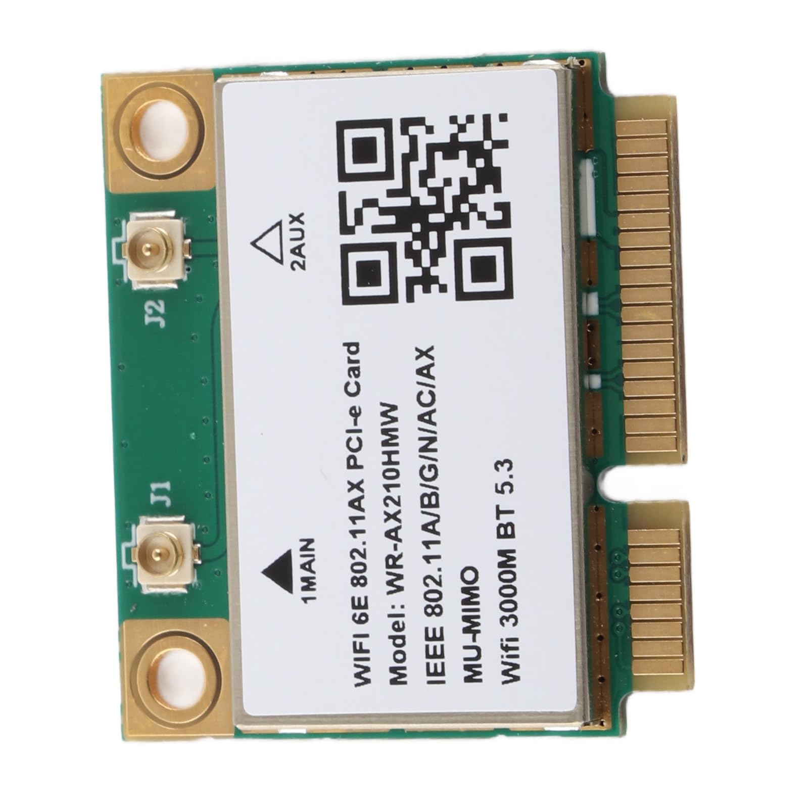 Carte WiFi AX210HMW, Module sans Fil Wi-FI 6E 5374M Extensible Jusqu'à 6 GHz MU-MIMO Carte Réseau Interne Tri-Bande avec Bluetooth 5.3, Carte Réseau sans Fil Mini PCIE