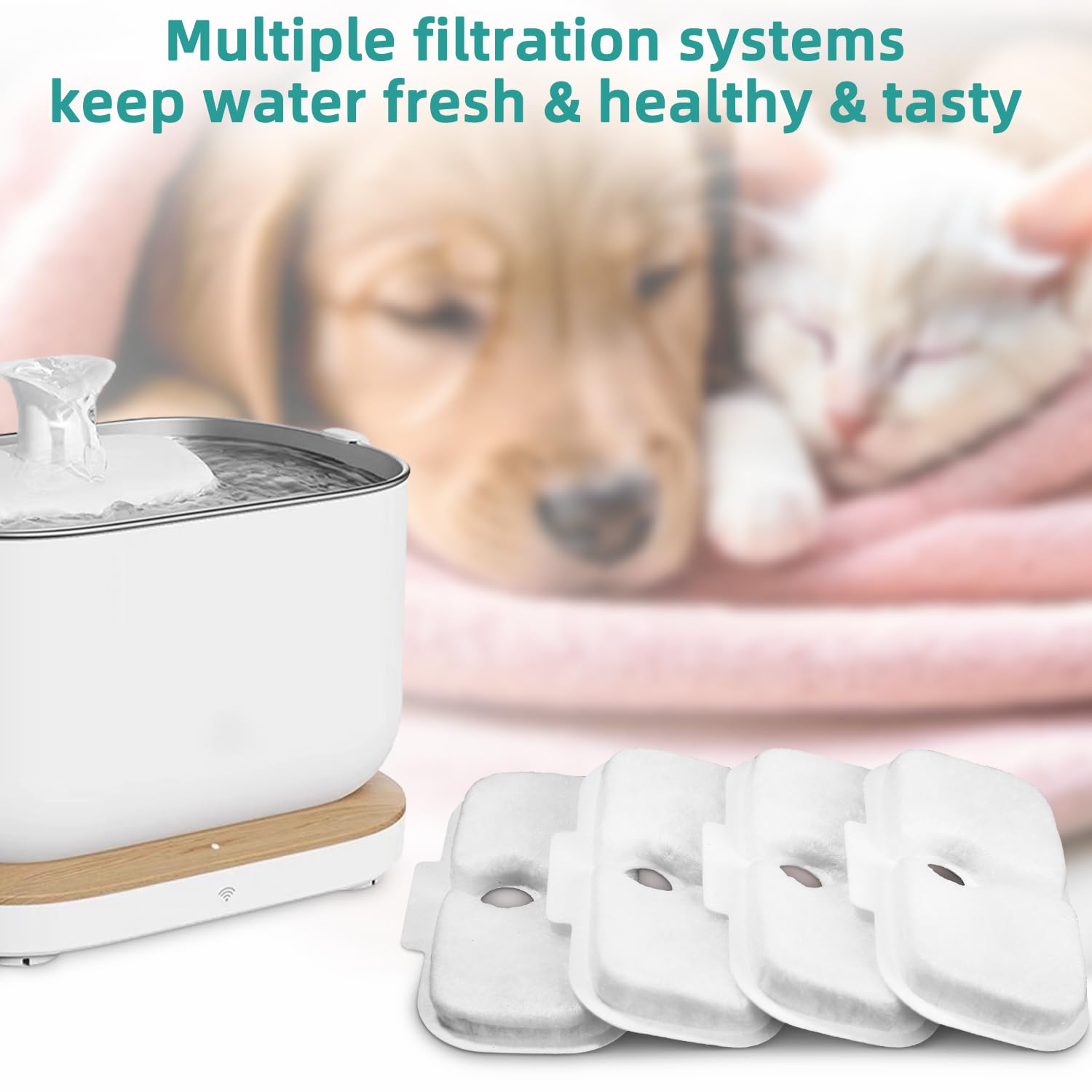 32 Stück Katzenbrunnen Filter kompatibel,Petlibro 2,5 L Dockstream Cat Water Fountain für Katze PLWF005,PLWF115,PLWF105,Austausch des Petlibro-Filters,16 Filter Katzenbrunnen 16 Pumpe Filter Schwämme