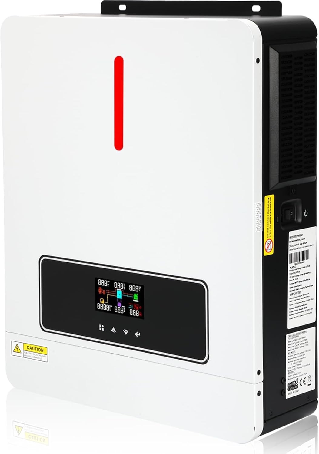 3600W Hybrid Photo voltaic Inverter 24VDC to 110V/120VAC All-in-One Pure Sine Wave Hybrid Photo voltaic Inverter with 120A MPPT Cost Controller Best for Residence & Outside Use