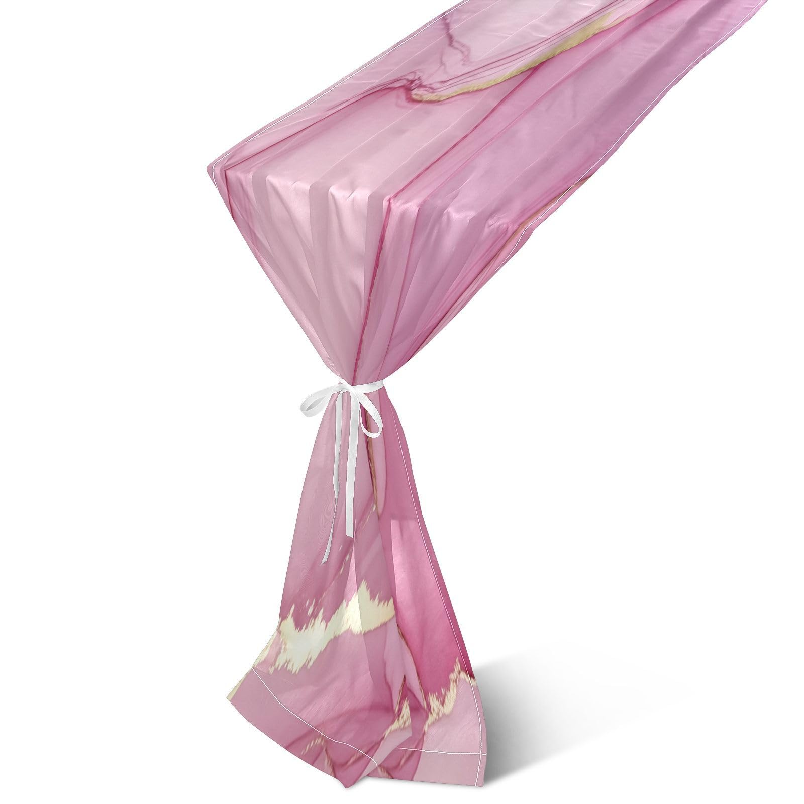 BURSTDDY Chiffon Table Runner,18x108Inch Marble Gauze Table Runners for Wedding Party Birthday Home Decor Holiday Decorations