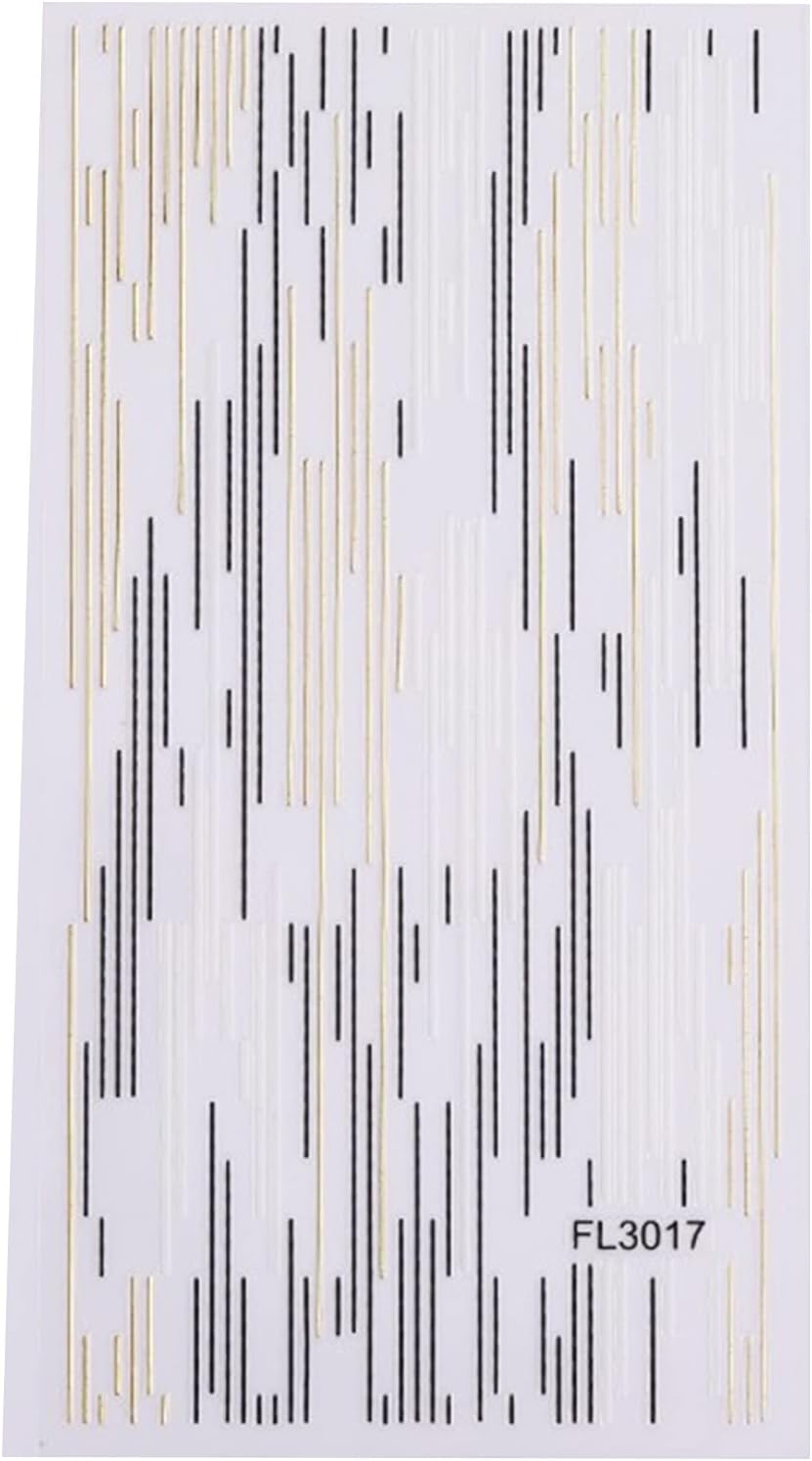 WZRY Nail Sticker, Stripe Curve Lines Nails Stickers Gradient Adhesive Striping Tape Decal Decoration (Color : 6 Sheet) : Beauty & Personal Care