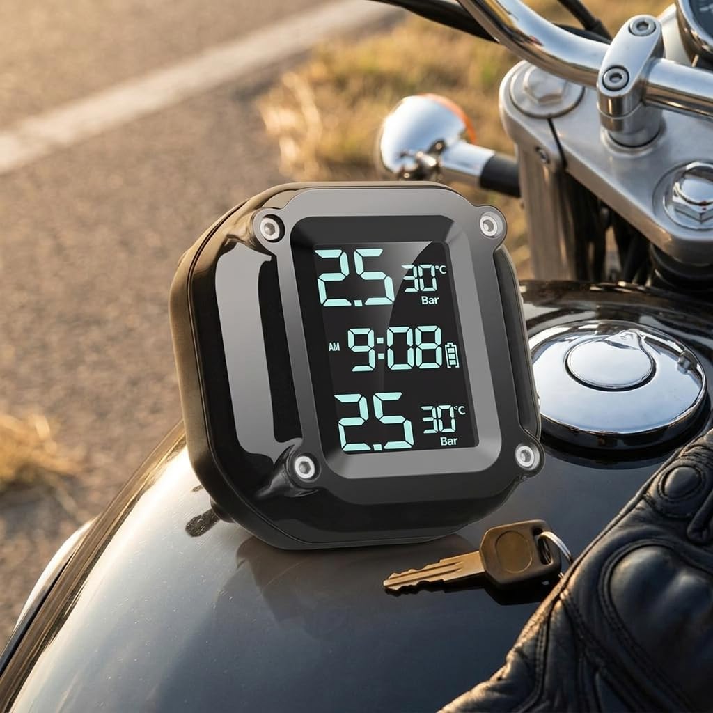 Motorcycle Tire Pressure Monitoring System with 2 External