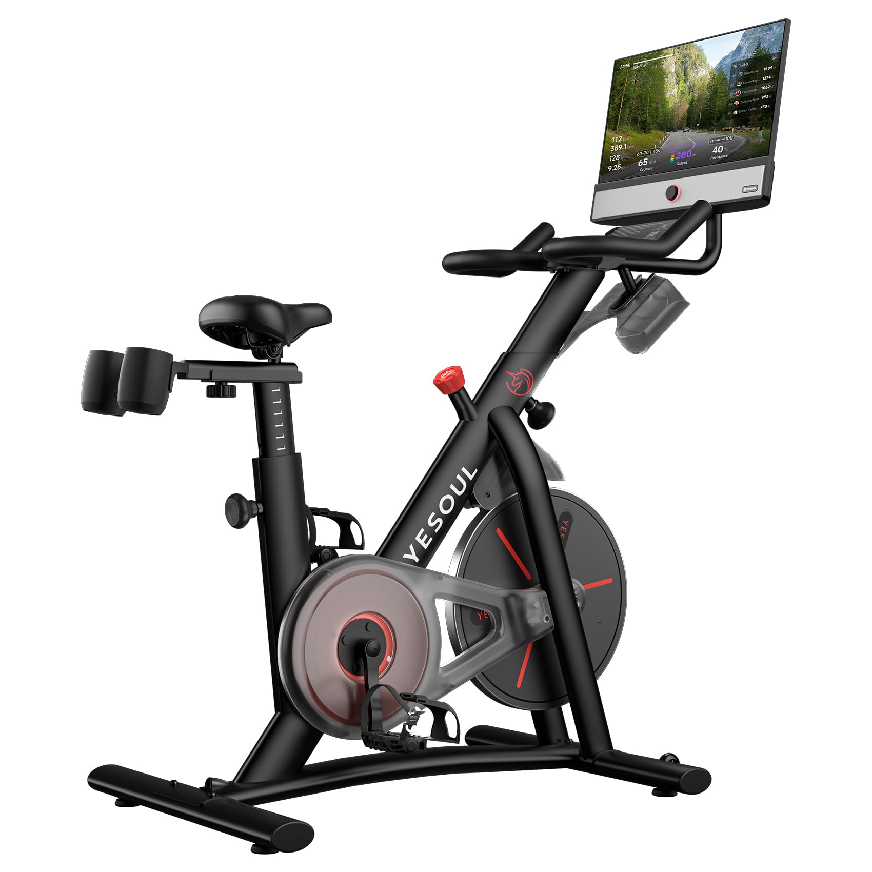 Yesoul G1M Max trenażer domowy, cichy rower treningowy do treningu kardio, ekran FHD 21,5", opór magnetyczny, cztery głośniki 30 W, dźwięk 360° i nieograniczona streaming