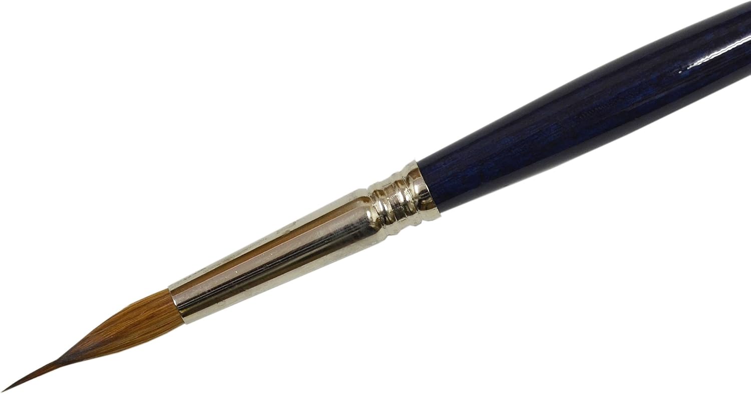 Escoda Optimo Series 1310 Artist Watercolor & Acrylic Short Handle Paint Brush, Pure Kolinsky, Liner, Size 10