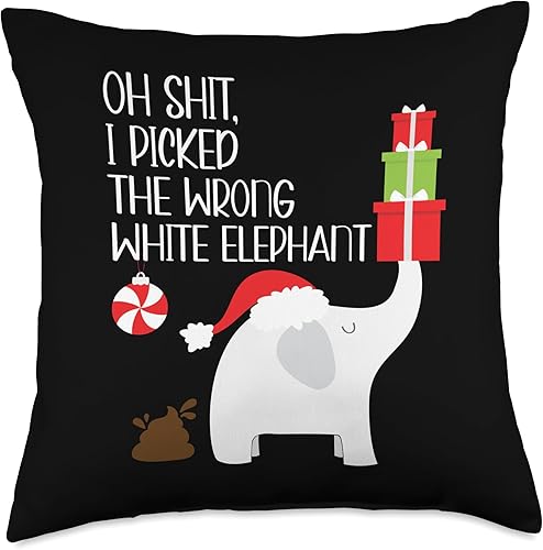 I Picked the Wrong White Elephant Christmas Shirts Oh Shit I Picked The Wrong White Elephant - Almohada fea de Navidad 18 x 18 pulgadas multicolor I Picked the Wrong White Elephant Christmas Shirts Oh Shit I Picked The Wrong White Elephant - Almohada fea de Navidad 18 x 18 pulgadas multicolor