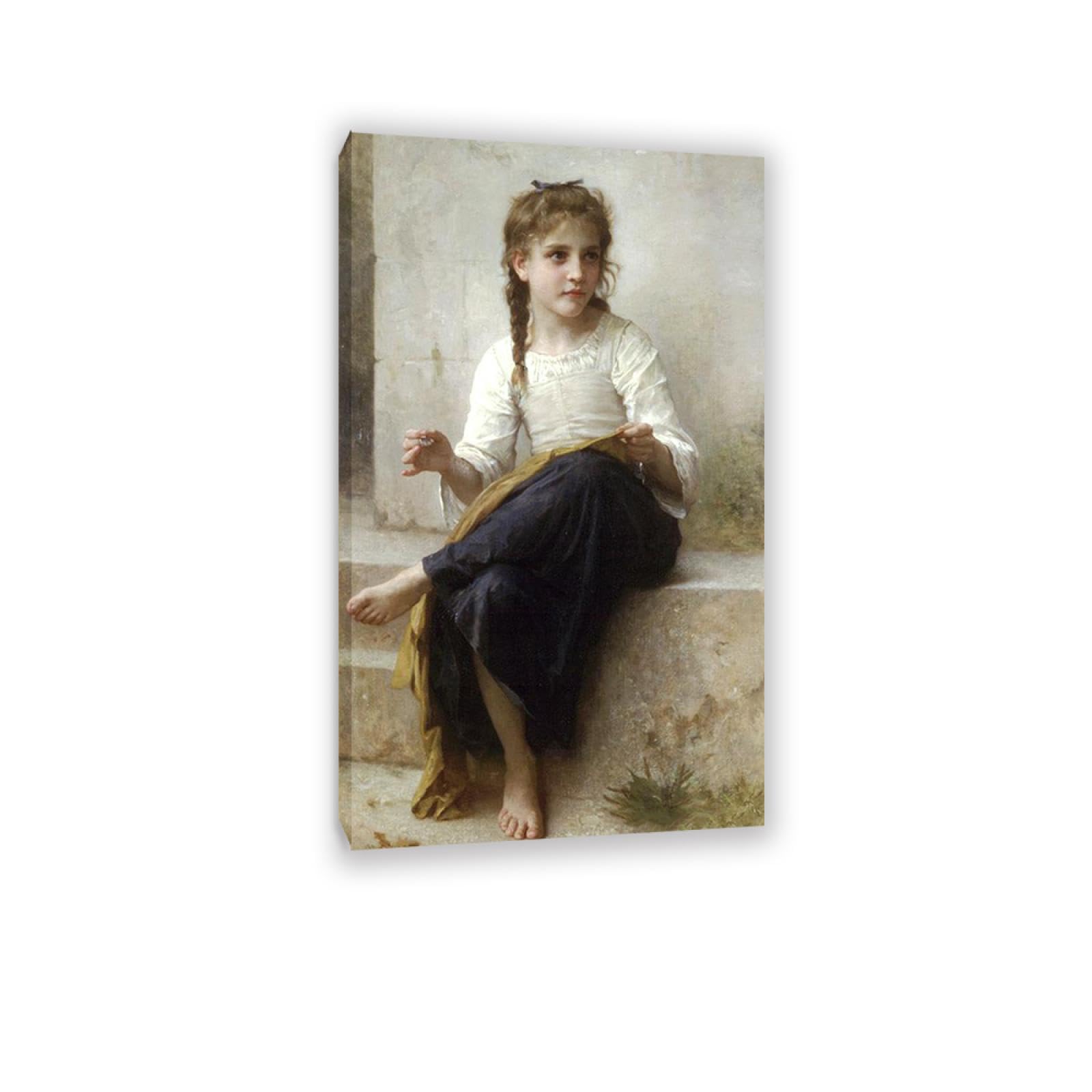 RXNHGJDS William-Adolphe Bouguereau Wall Art Sewing Fine Art Portrait Wall Painting Aesthetic Wall Decor for Living Room Bedroom Bathroom Home Decor 120x70cm Inner frame