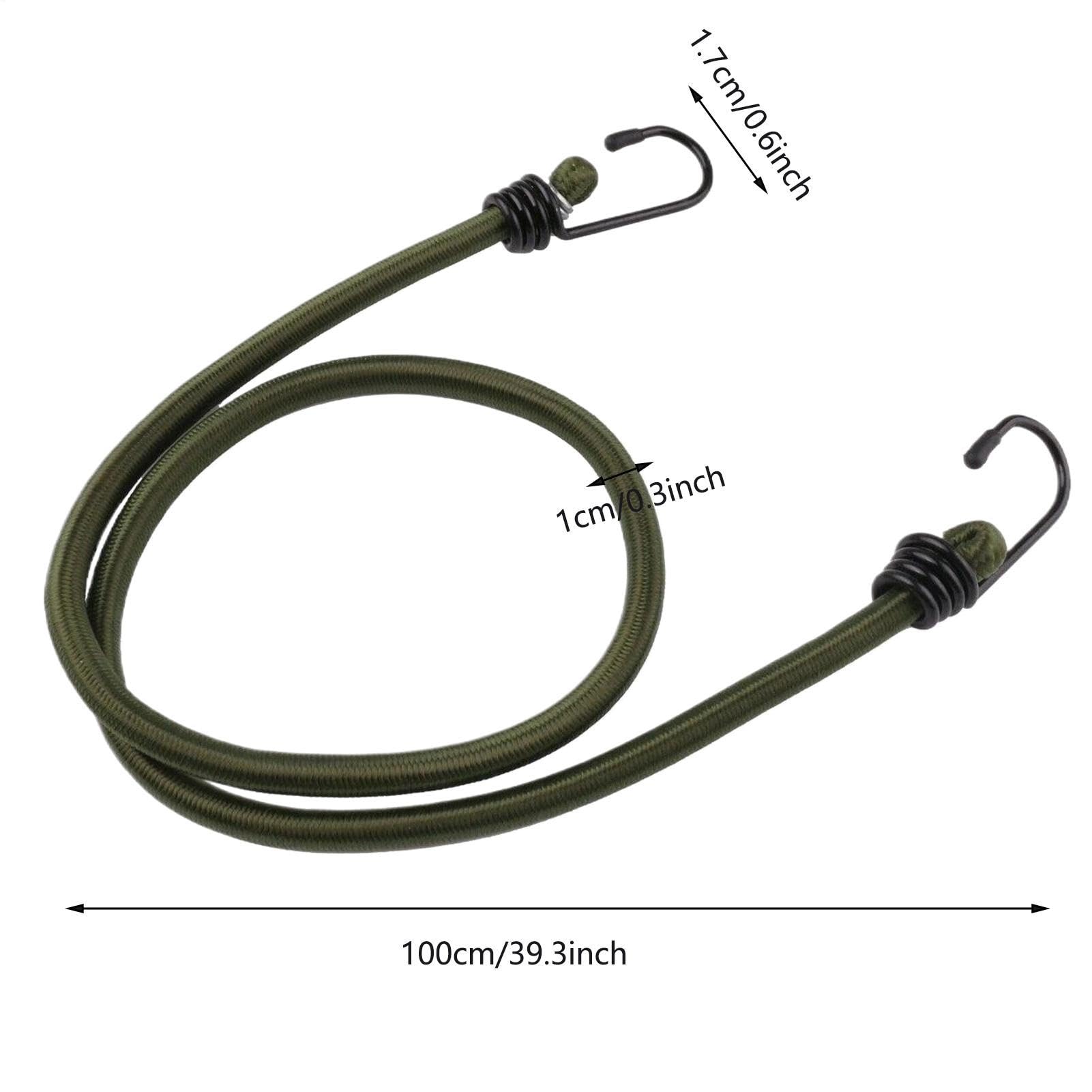 Corda Bungy 10 Elastici | 100cm Corde Bungy Resistenti Con Ganci per All'Aperto Moto Pesca Campeggio Rimorchio Bagagli Bici Attracco Sci Camion Kayak