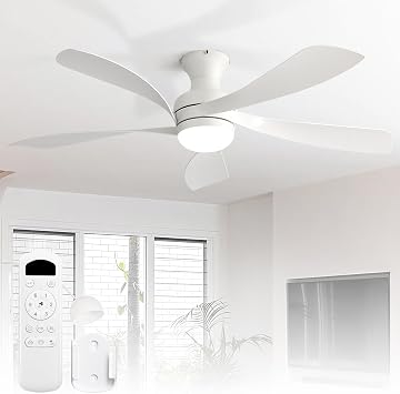 Sofucor 52 Inch Low Profile Ceiling Fans with Lights and Remote