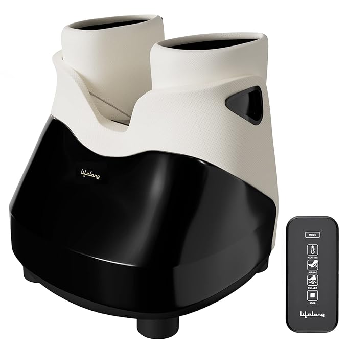 Lifelong LLM738 Air Pressured Foot Massager with Heat for Pain Relief & Improving Blood
