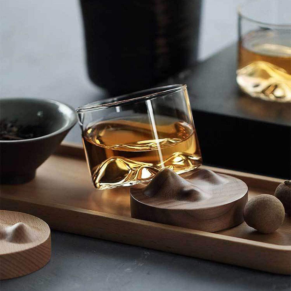 Lot De 2 Verres à Whisky Avec Impression De Montagne, Verre De Montagne, Verres à Boire, Verres à Whisky Japonais Transparents, Verres à Bourbon Pour Cognac écossais, Bourbon, Cocktails,(2PCS