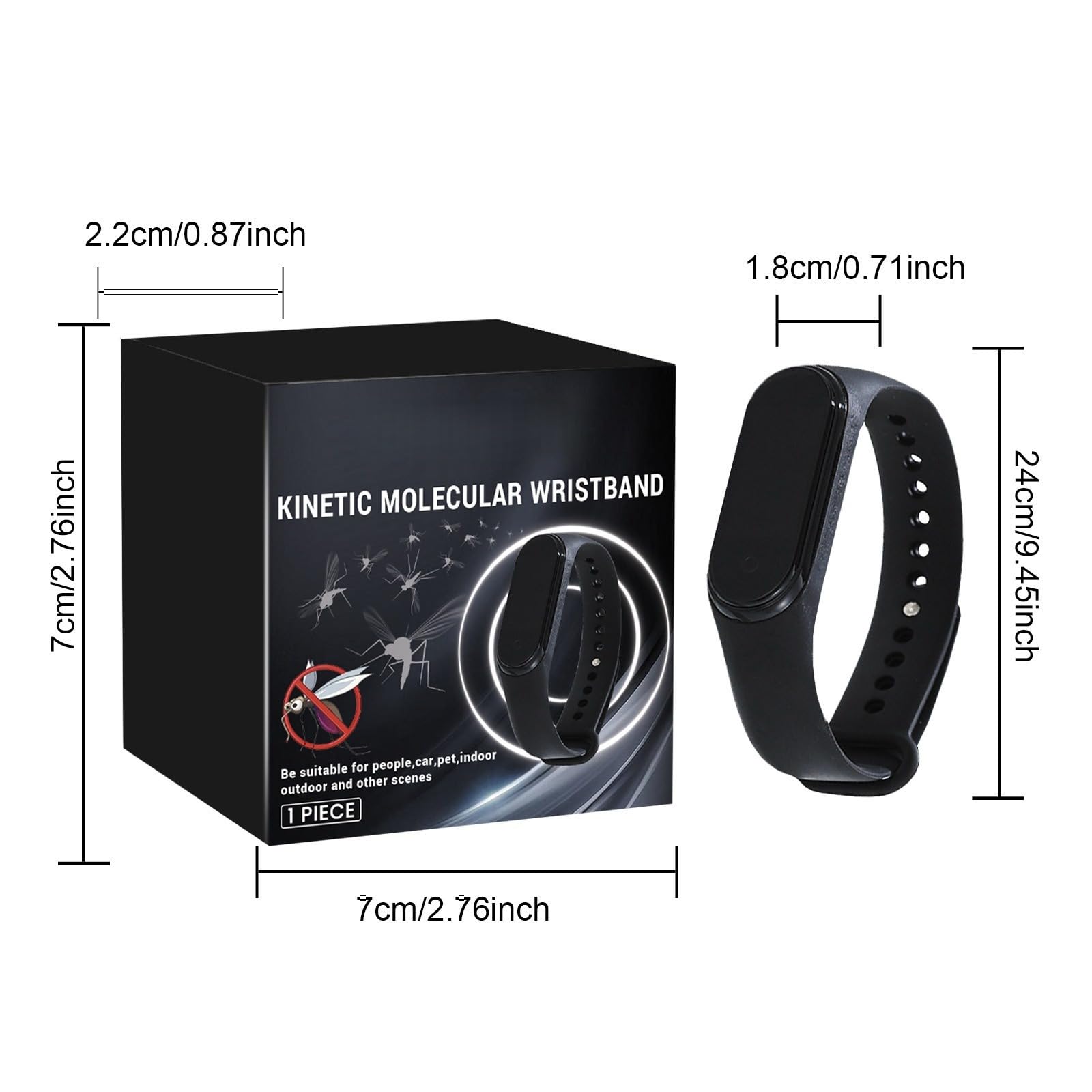 Ultrasonique Bracelets Anti-moustiques，Bandes Répulsif Ultrasons Bracelet Anti Insectes ，Sans Produit Chimique Montre Electronique pour Enfants Adultes Camping l'escalade randonnée (Noir)