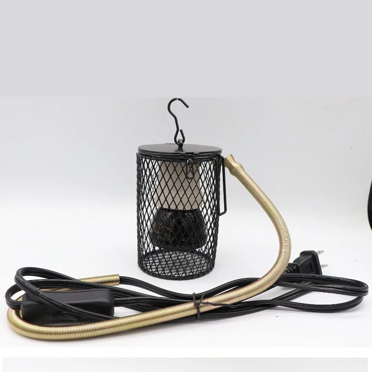 Lámpara Calor 25-100W con Pantalla, Soporte Lámpara Calor Reptil, Pantalla Bombillas Calefacción, para Serpiente Lagarto Gallinero Gallinero Reptil,50W