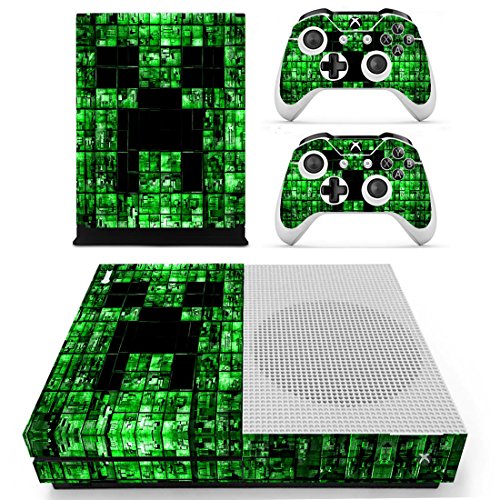 C-FUNN Peau Colorée De Concepteur De Grille De Grille pour La Console De Jeu Xbox One S + 2 Autocollant De Contrôleur - A