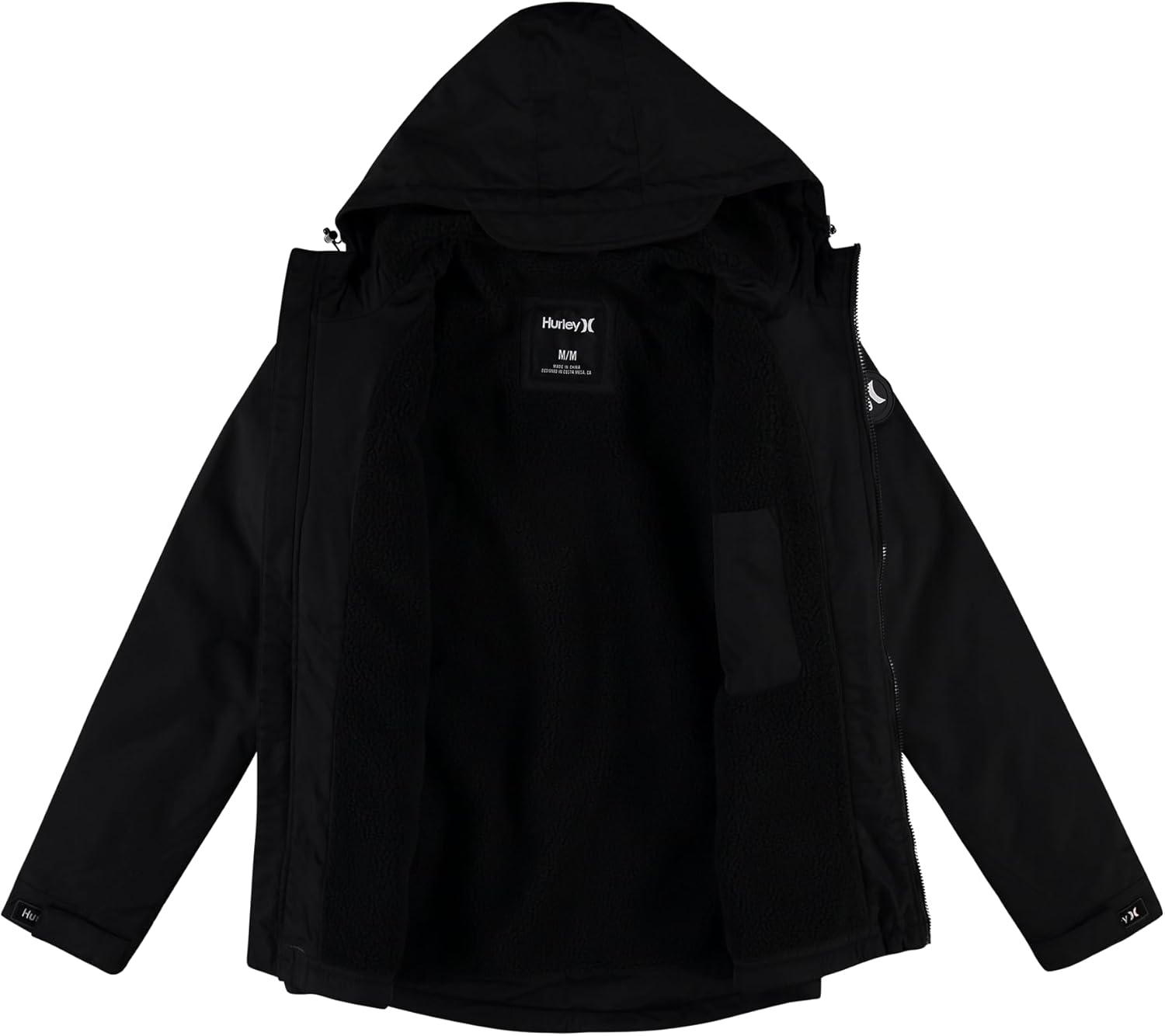 Hurley Mens Winter Jacket - Warm Zip Up Hooded Parka Sherpa Lined Jackets For Men with Multiple Pockets (Sizes S-XL) - Image 3