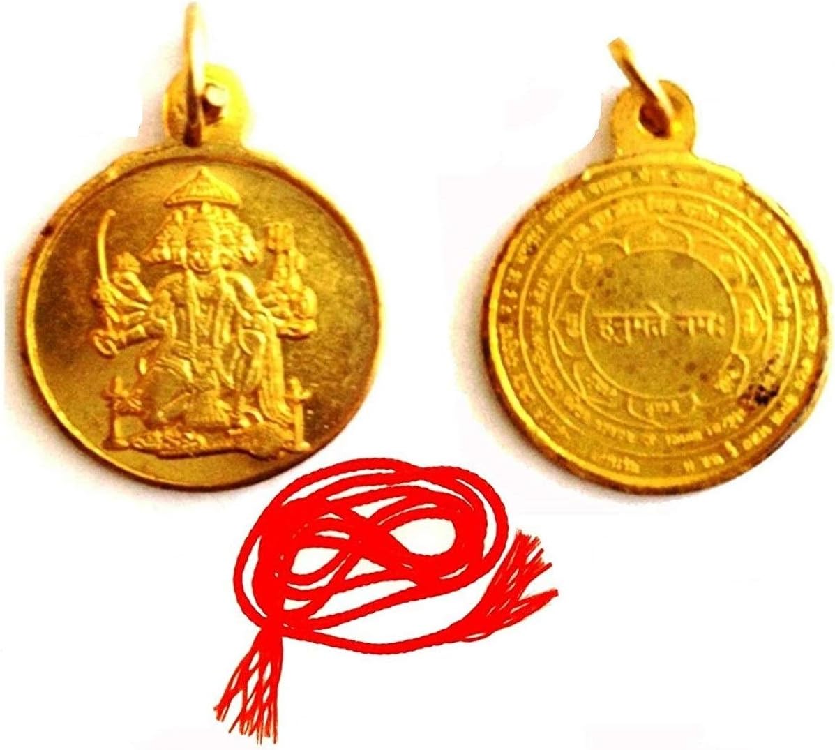 ClearZip Sri Panchmukhi Shree Panch Mukhi Hanuman Yantra Kavach Pendant Locket with Red Thread