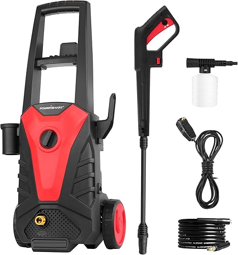 PowerSmart Lavadora a presión eléctrica PS2020, 2030 PSI 1.4 GPM con pistola de pulverización, cepillo, 4 boquillas, manguera de alta presión