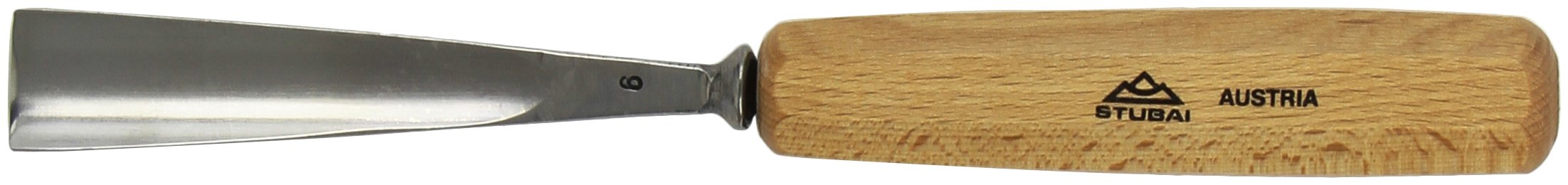 Stubai 550625 dłuto do rzeźbienia w drewnie, typ 6, długie/polerowane, szaro-beżowe, 25 mm