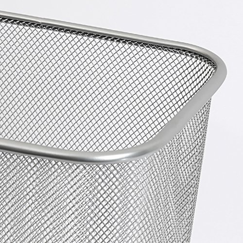 Ybm Home Mesh Wastebasket Trash Can For Home And Office Workspace, Metal Office Trash Can Rectangular-Shaped, 3.5 Gallon (6 Pack), Silver 1042S #TOP5
