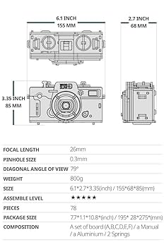 Amazon.co.jp: WOODSUM 完全機能木製3Dパズル ピンホールカメラ
