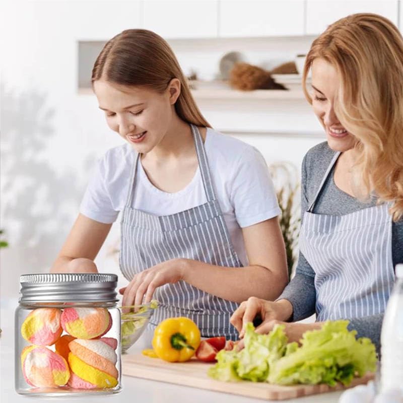 Marmeladengläser 20 Stück 50 ml kleine Gläser mit Aluminiumdeckel Marmeladendose Lebensmittel versiegelter Behälter Süßigkeitenverpackungsglas Haushaltsküchenflaschen Einmachgläser(Silver-lid)