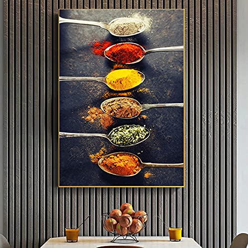 Toile cuisine moderne poivrons pour habiller un mur vide de restaurant ou de maison 70x100
