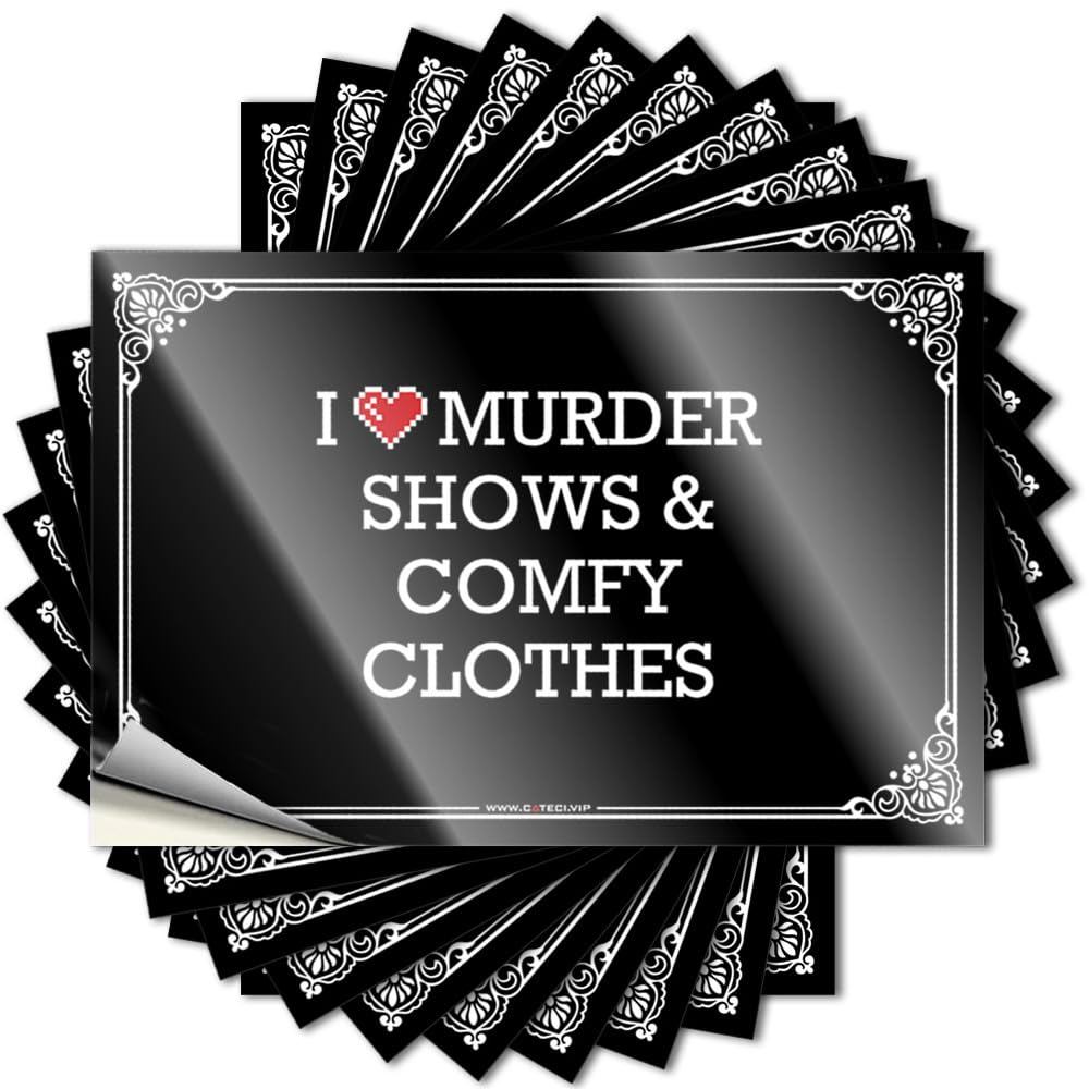Tattoo Gifts Student Personalized Water I Love Murder Shows & Comfy Clothes - Scratch Resistant Stickers(8X12CM)