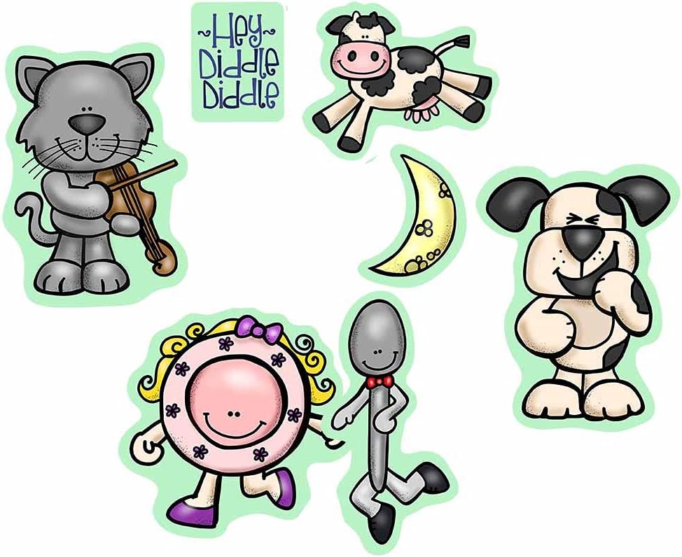 Hey Diddle Diddle Felt Figures for Flannel/Felt Board Story 7 Precut Pieces and Activity Pages Nursery Rhyme