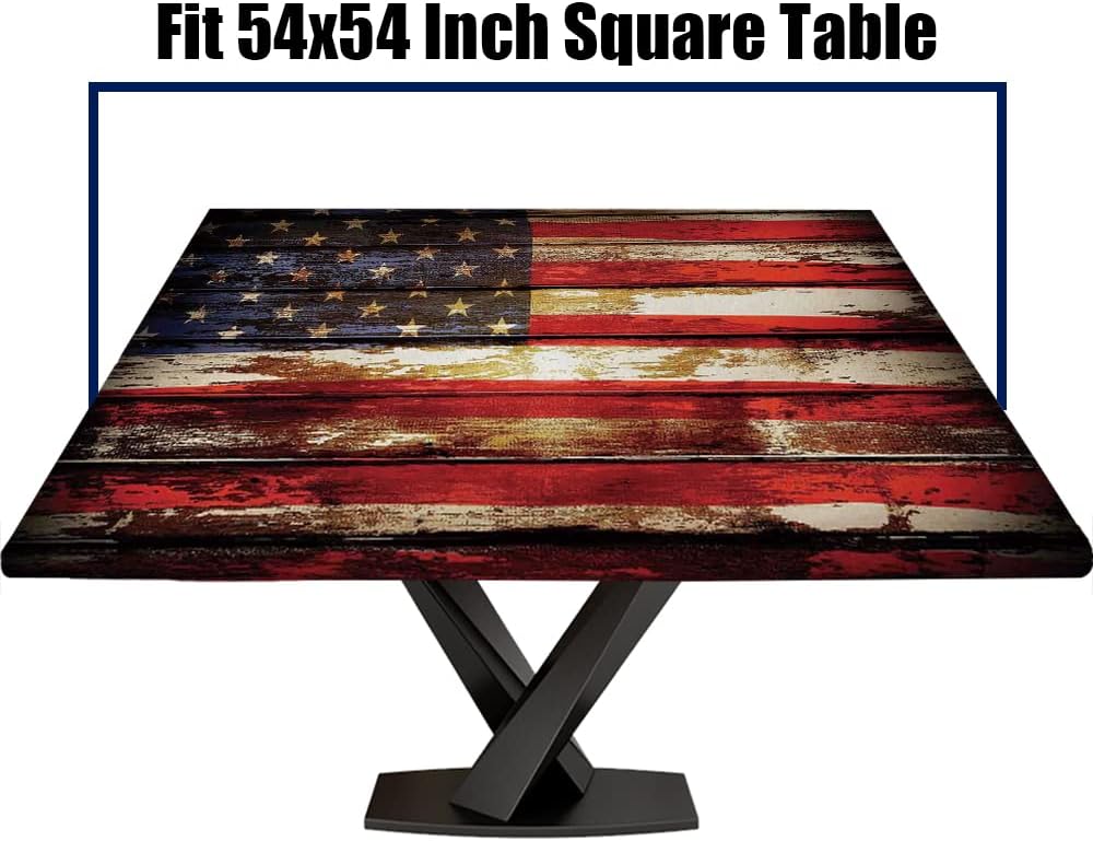 Elastic Tablecloth Fitted for 54"x54" Square Table St Patricks Day Clover for Indoor Outdoor Events Holidays Decor Style162