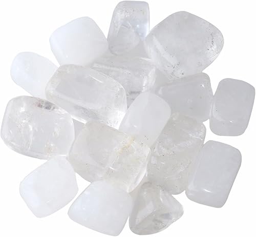 Rockcloud Piedras pulidas pulidas de 1 libra, suministros de piedras preciosas para Wicca, Reiki, cristal curativo, cuarzo de roca transparente