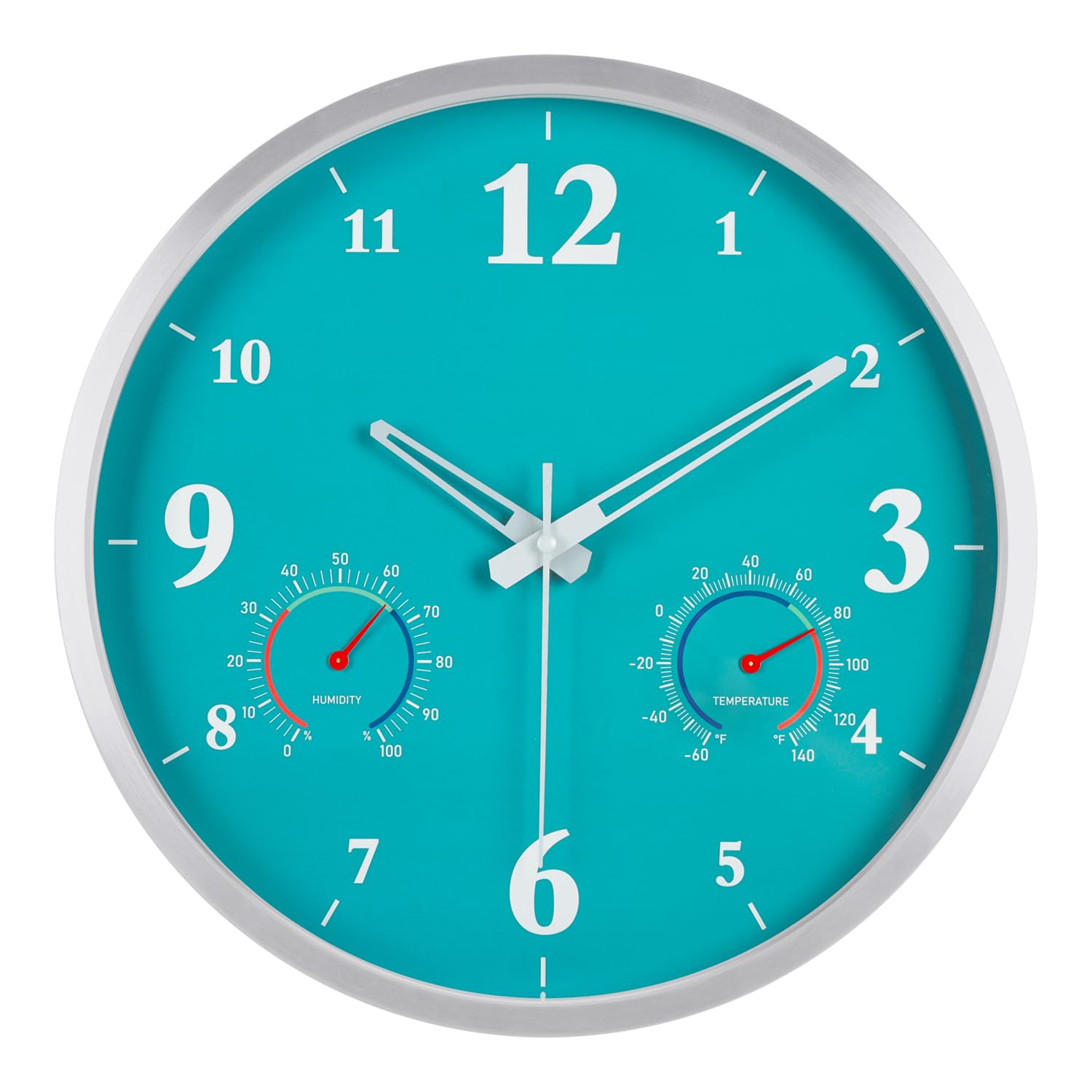 View 1 of ***DAMAGED - SEE NOTES/PICTURES***Meridra 12" Outdoor Clock with Thermometer & Hygrometer - Blue