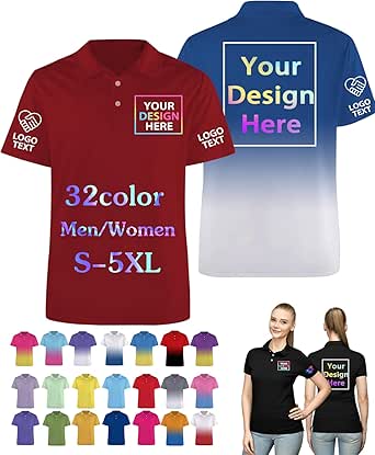 Amazon.com: Custom Polo Shirts Golf Jersey for Men Women Personalized