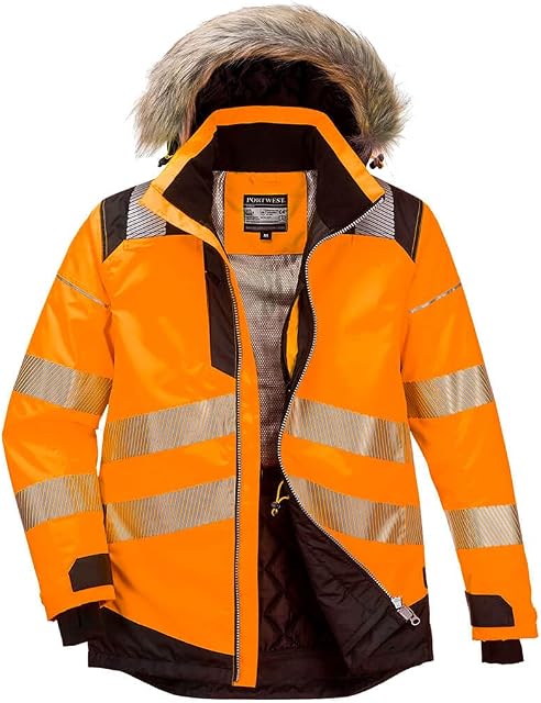 Portwest PW369OBRS Parka Jacket, Orange/Black, Small