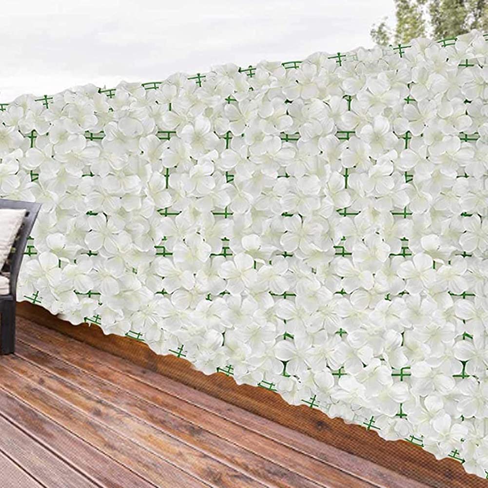 Athemeet Fence Panel, White, Plastic, Garden Style, 50x50cm