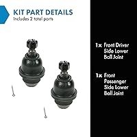 Vista 154 de TRQ, junta de rótula inferior delantera para el lado del conductor y del acompañante