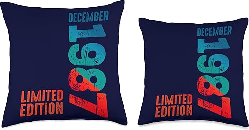 Miniatura 3 de Limited Edition December Year Retro 1987 Throw Pillow, 16x16, Multicolor