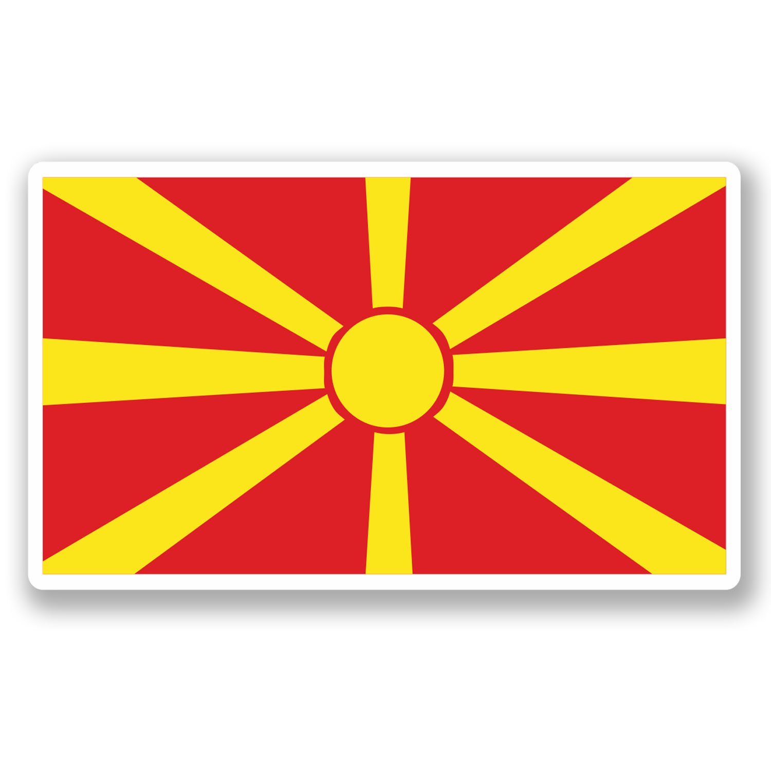 Destinationvinyl Multi 2 X 10Cm Macedonia Flag Vinyl Sticker Bike Laptop Car Travel Luggage Tag #5285 (10Cm Wide X 6Cm Tall)