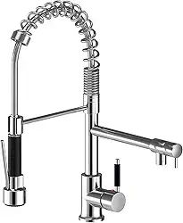 TINICO Torneira Cozinha Gourmet,Misturador Com Spray Extensor,Torneiras Misturadoras de água Quente e Fria,Giratório em 360º Dois Modos de Distribuição de água(Spray e Stream),Cromado