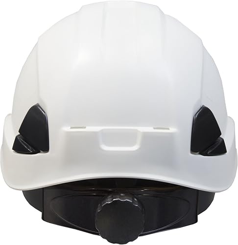 Miniatura 6 de JORESTECH Casco rígido de ABS blanco para trabajo en altura y rescate ranurado con suspensión de trinquete ajustable de 6 puntos ANSI Z89.1-14