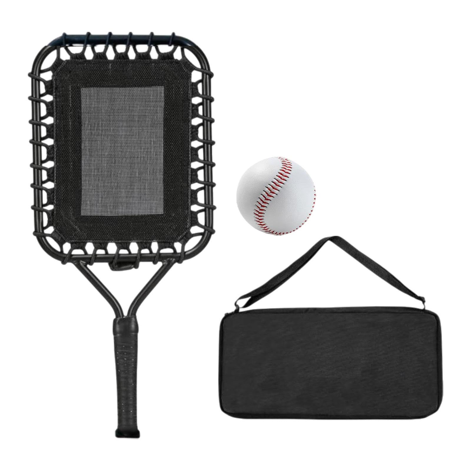 Menolana Baseball Practice Racquet with Storage Bag Men Women Metal Exercise Equipment Lightweight Coaches Helper Baseball Essentials, Black Handle