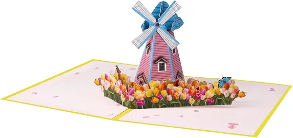 DLYMXGC Farm Windmill Pop Up 3D Greeting Cards with Blank Note & Envelope, ideal celebration gift for Friendship, Love, Anniversary, Special Moments, Inspirational, Birthday, Holiday, Party