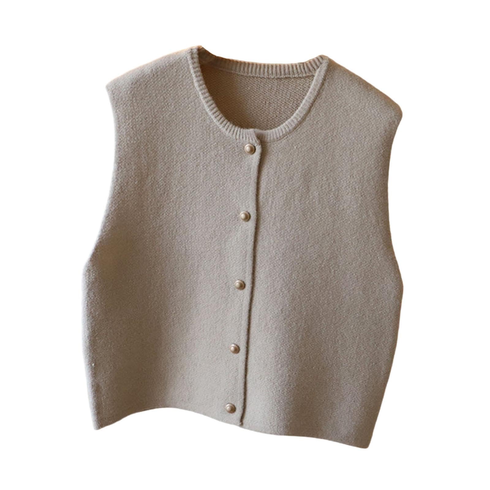 merishopp |Knitted Clothes Modern Sport Vintage Style Lightweight Sleeveless Gilet Beige|Clothing Shoes & Accessories | Womens Clothing | Coats & Jackets|1XKnitted-picture-29