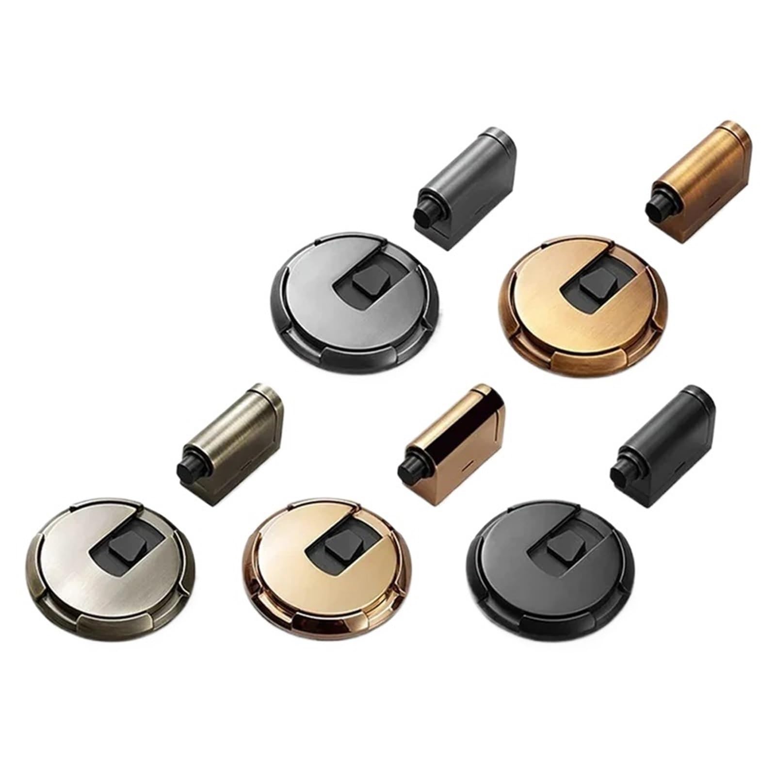 Kdhcvkz Bright Chromium 1Pcs Windproof Mechanically Suction Door Stop Push Lock Punch-Free Invisible Home Door Holder(Bright Chromium)