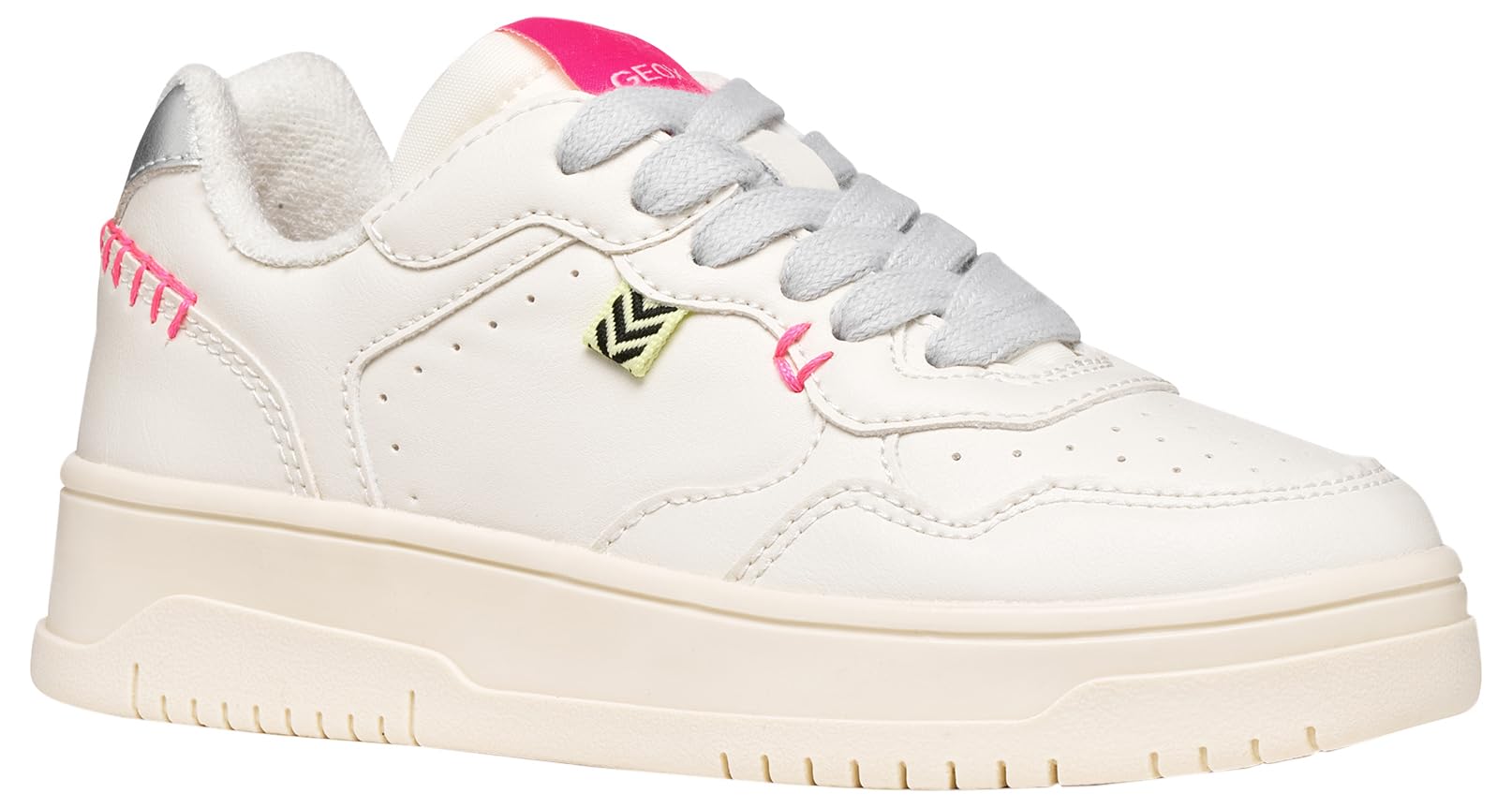 Geox J LESTRELLA Girl C Trainers, LT Ivory/Silver, 35 EU