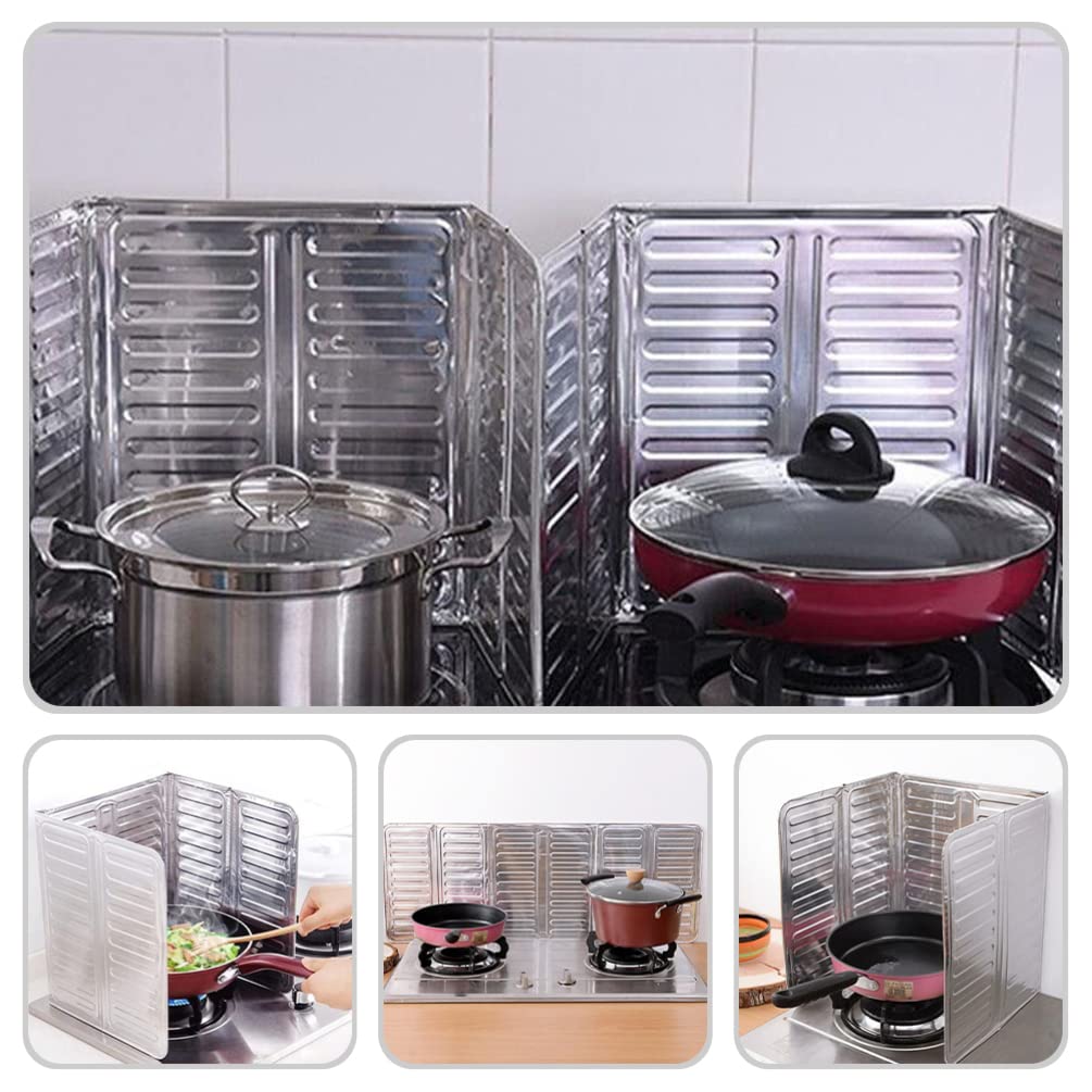 Lot De 2 Protections Anti-éclaboussures Cuisine - Acier Inoxydable 30,5x40,6 Cm - Pliable, Facile à Nettoyer écran Huile Pour Cuisinière